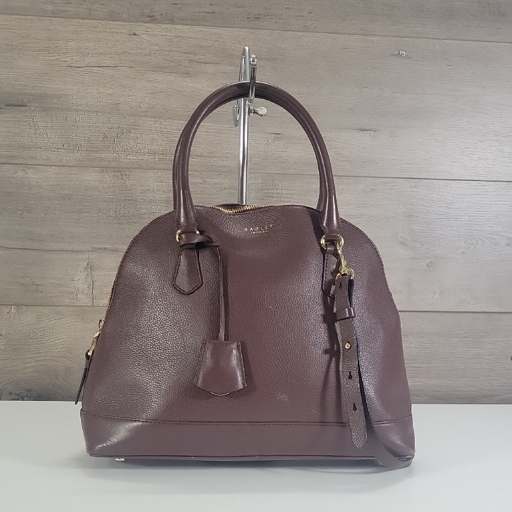 Radley London Dome Deep Brown Leather Satchel Crossbody Bag